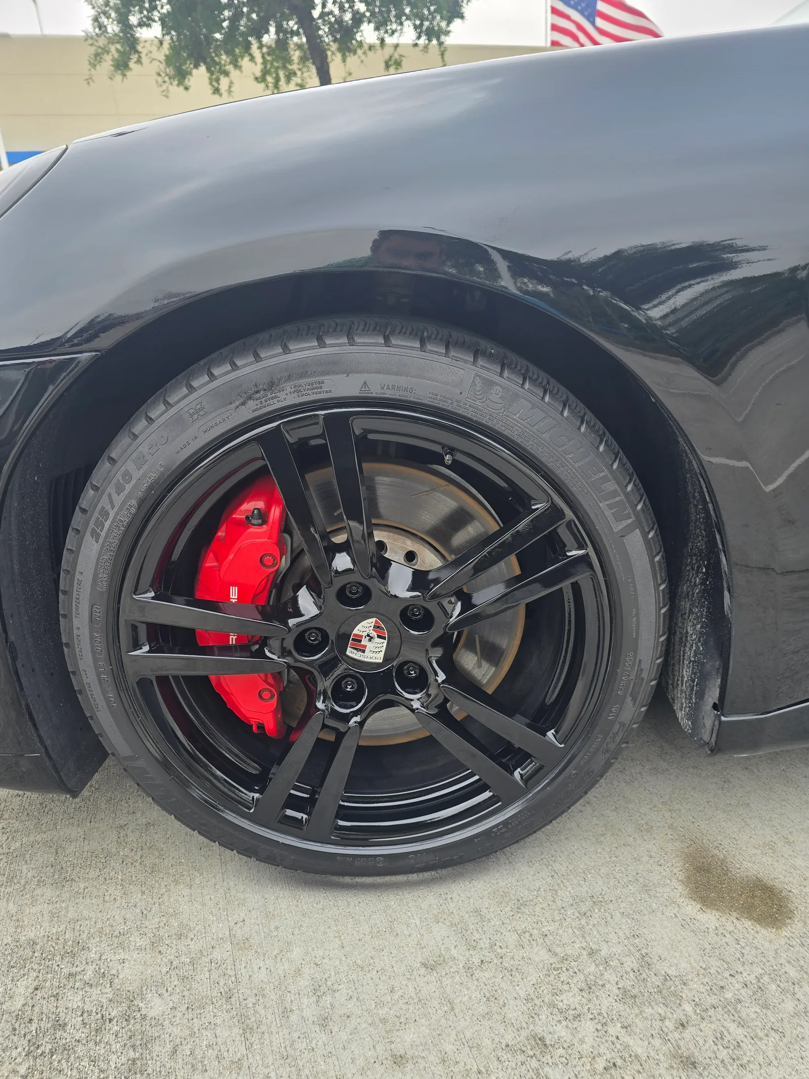 Porsche — gloss black, back to flawless. — after refinishing