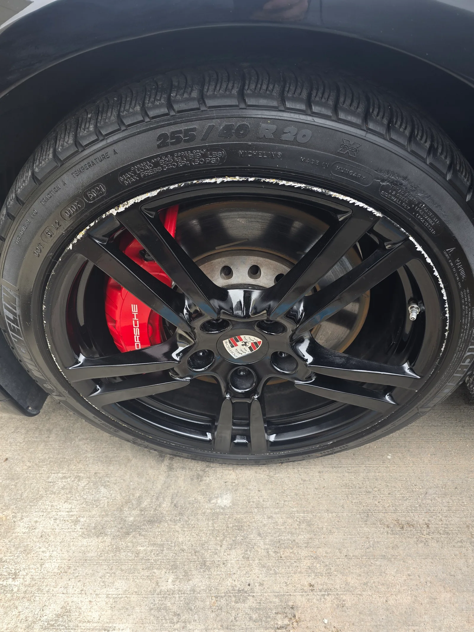 Porsche — gloss black, back to flawless. — before refinishing