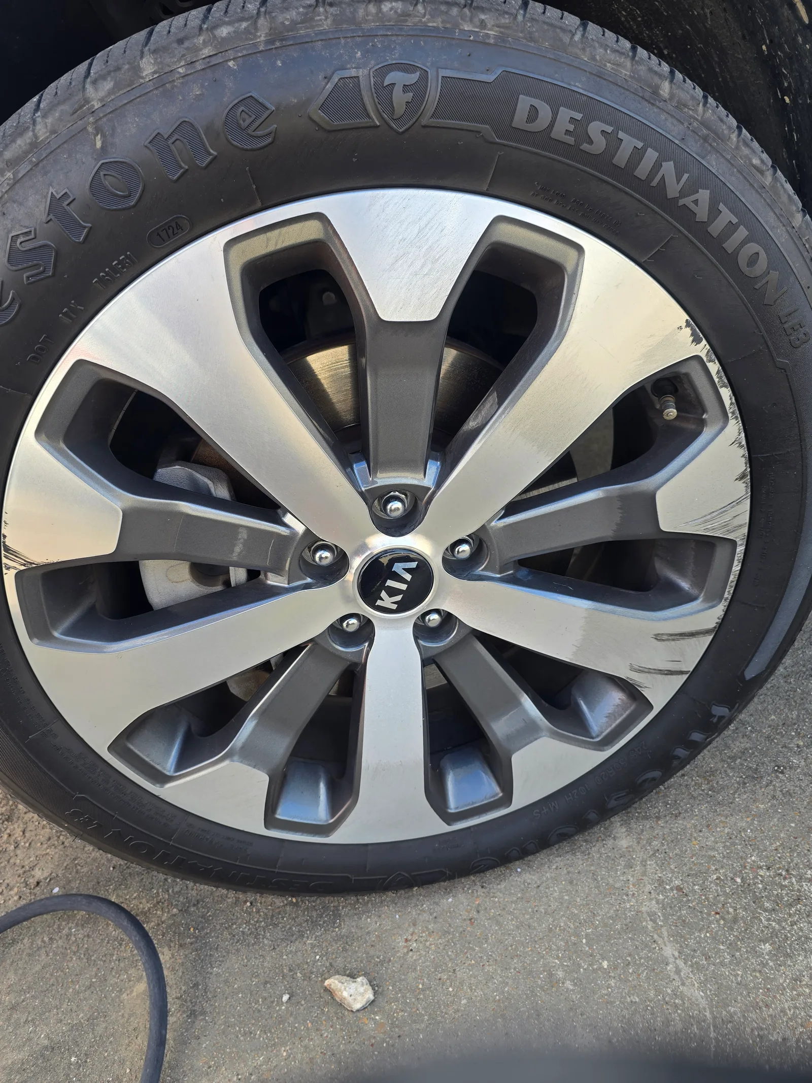 Kia — machined face restored. — before refinishing