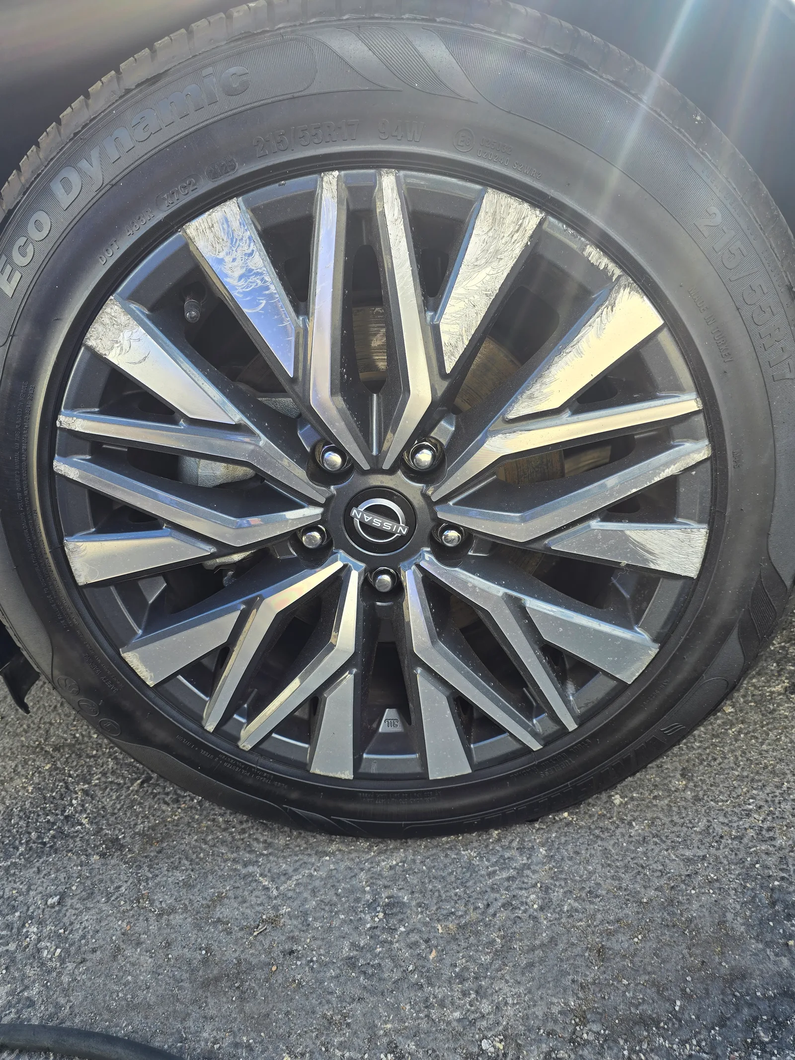 Nissan — machined wheel, back to new. — before refinishing