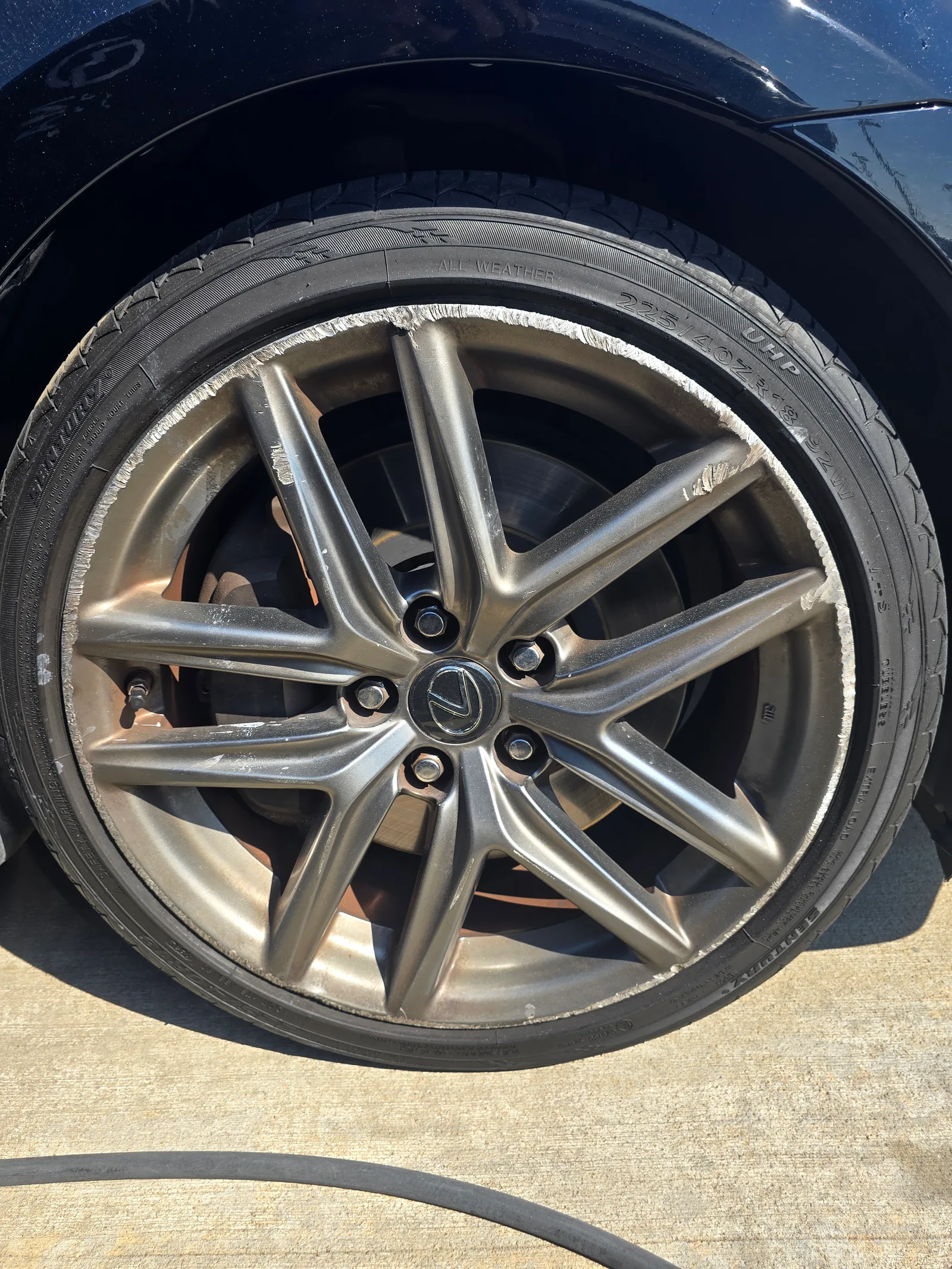 Lexus — deep lip gouge repaired. — before refinishing
